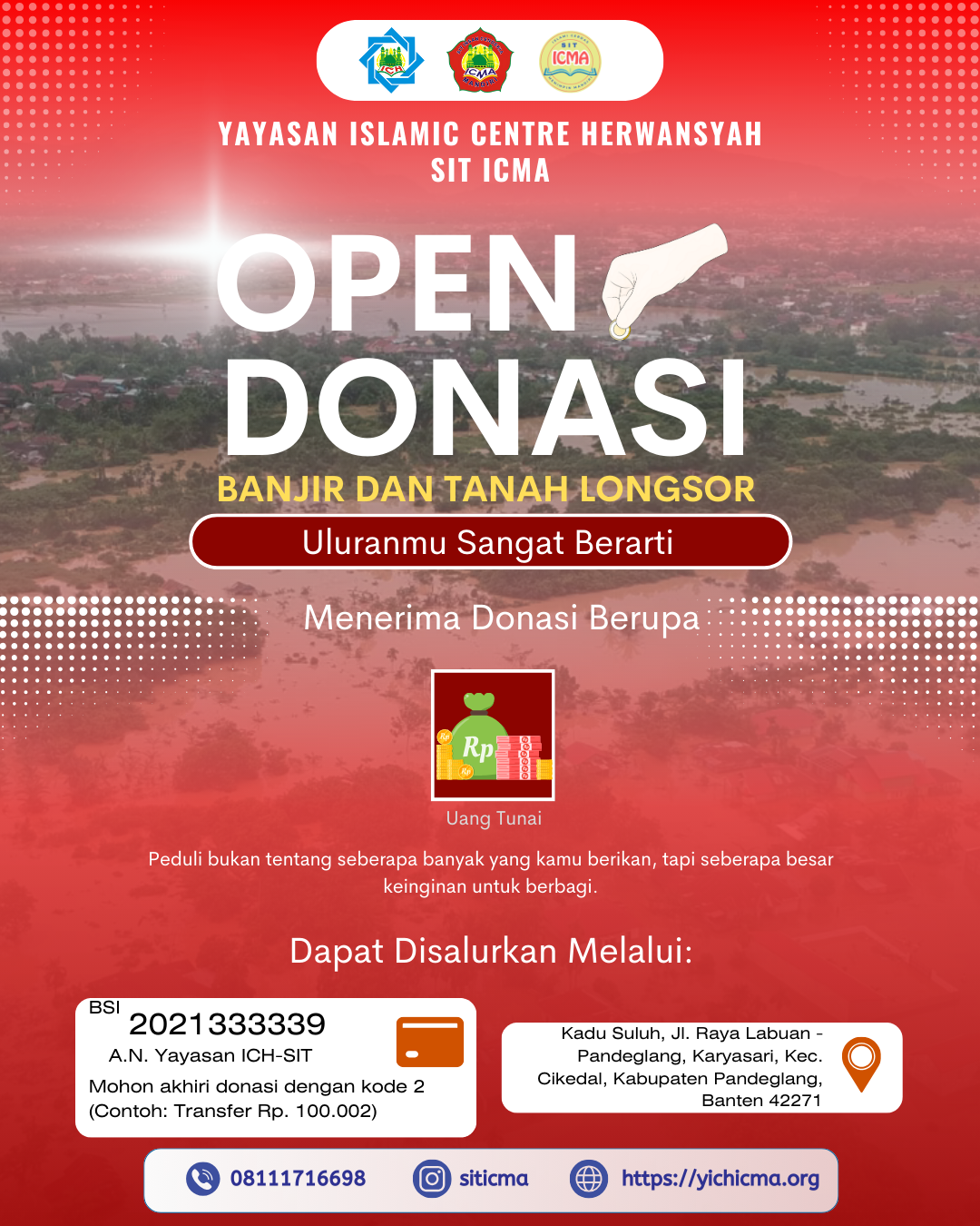 ICH Peduli — Open Donasi untuk Korban Bencana di Sumatera